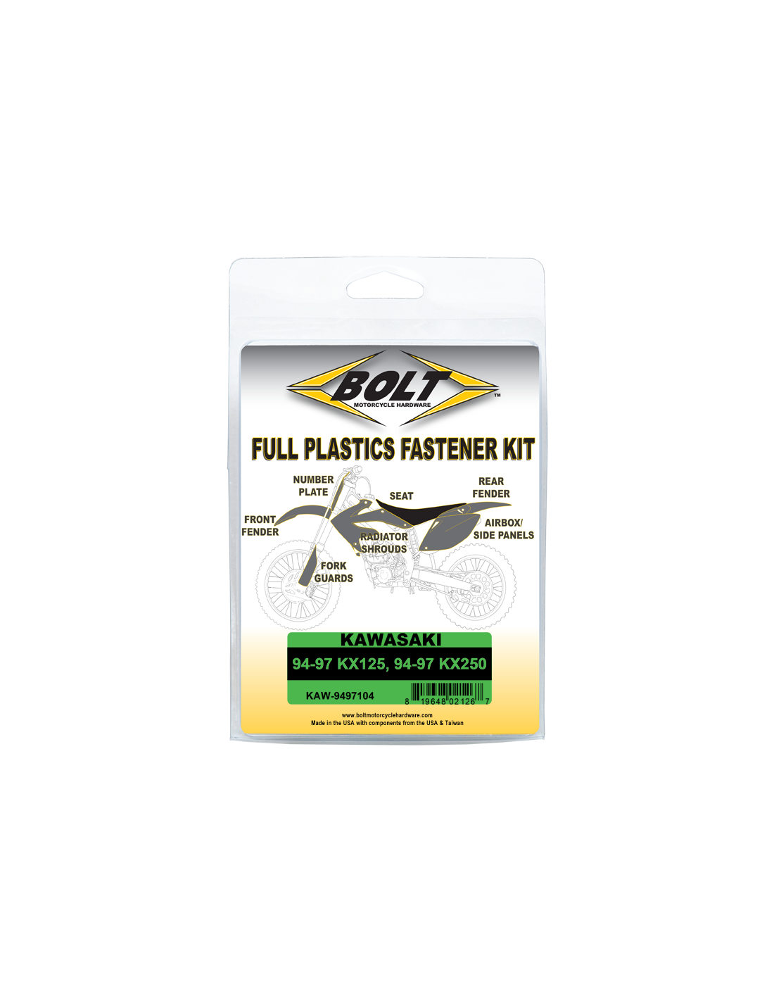 Kit Sujeción Plásticos Bolt Kawasaki KX125-250(94-97)