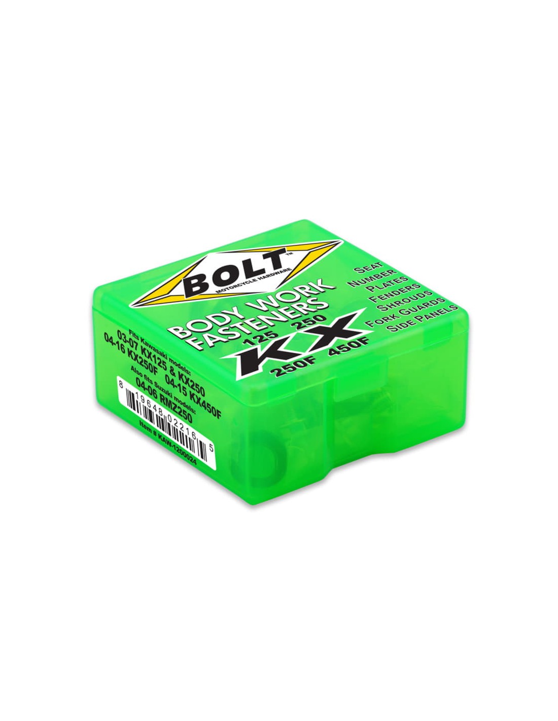 Kit Sujeción Plásticos Bolt Kawasaki KX250F 04-16, KX450F 04-15, KX125/250 '03-07